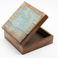 Extra Velká Krabička z Mangového Dřeva - Buddha Bodi Strom