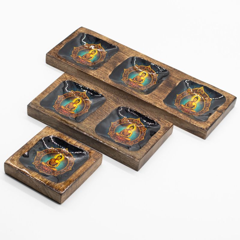 Velký Set Smaltovaných Táců - Buddha