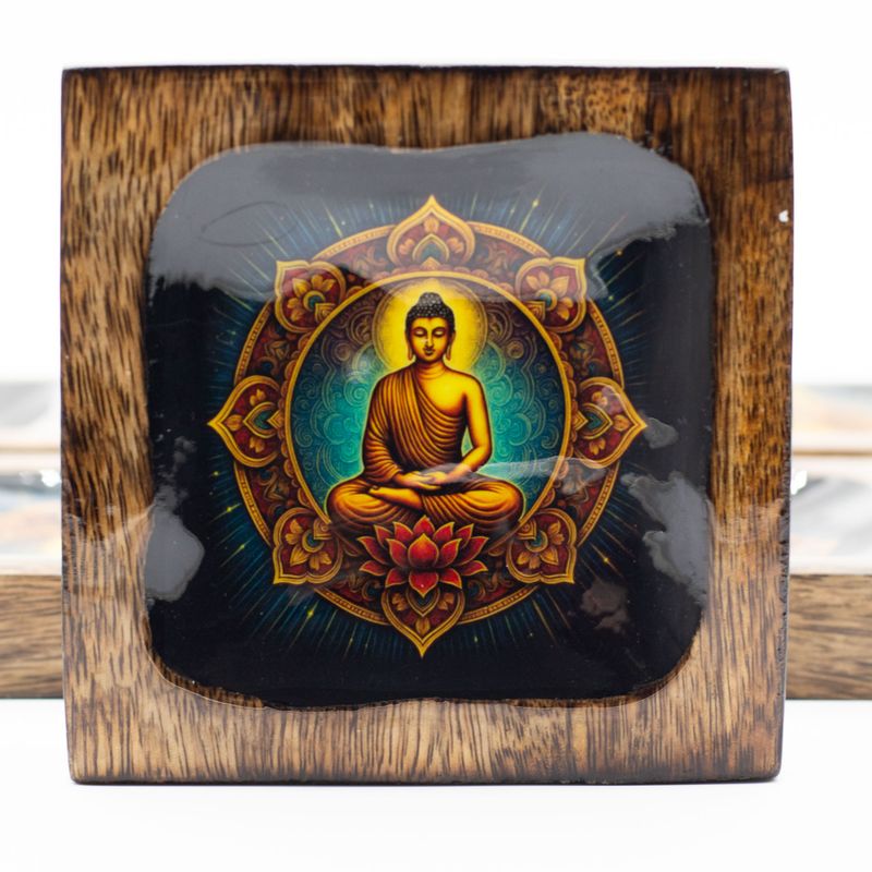 Velký Set Smaltovaných Táců - Buddha