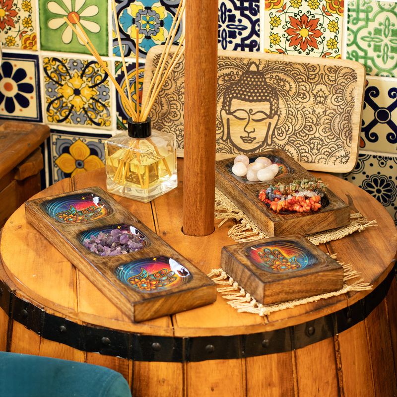 Střední Set Smaltovaných Táců - Hamsa