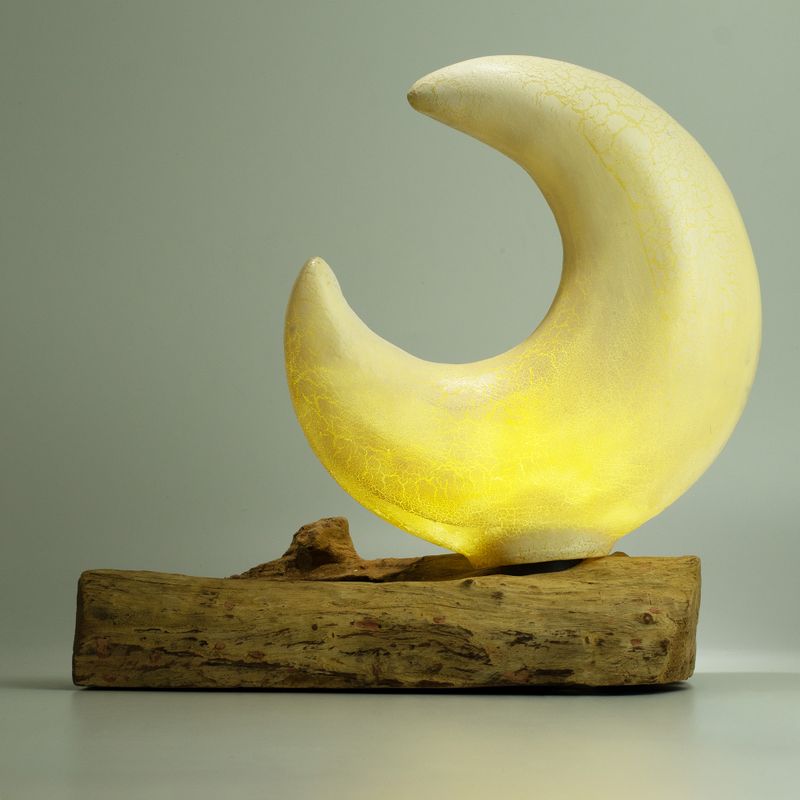 DriftGlow Lampa - Popraskaný Měsíc - Šedý
