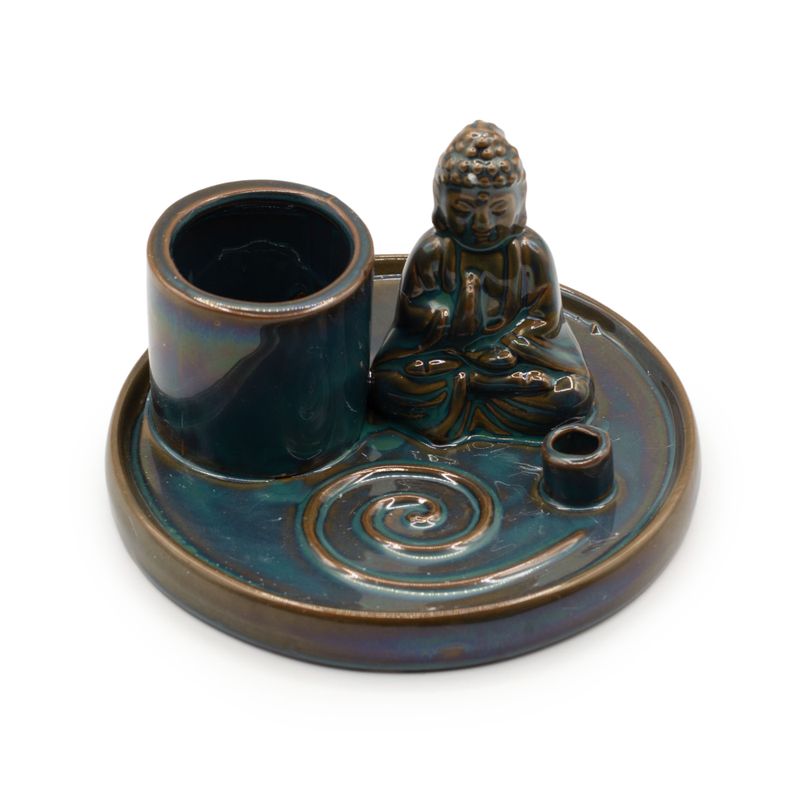 Víceúčelový Talíř pro Kadidla - Buddha - Keramická Modrá