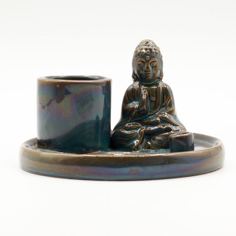 Víceúčelový Talíř pro Kadidla - Buddha - Keramická Modrá