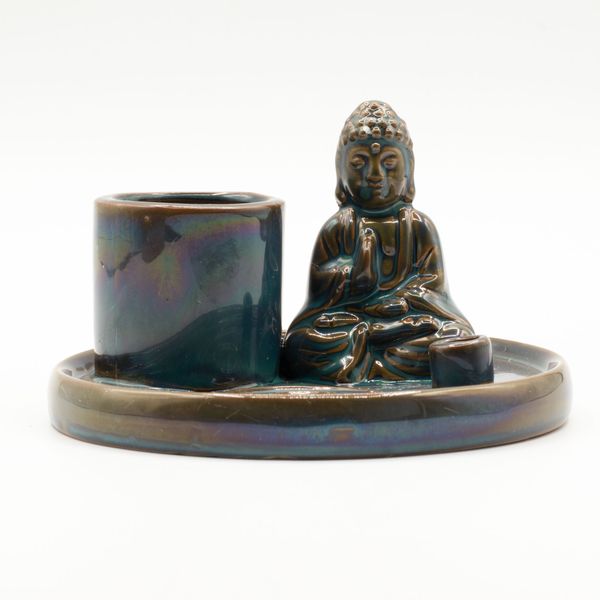 Víceúčelový Talíř pro Kadidla - Buddha - Keramická Modrá