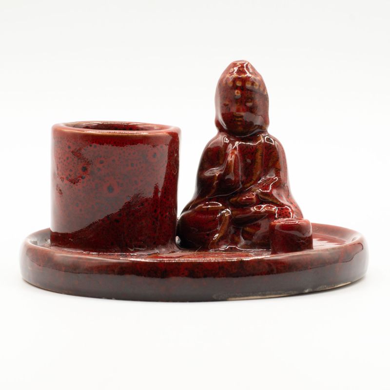 Víceúčelový Talíř pro Kadidla - Buddha - Keramická Červená