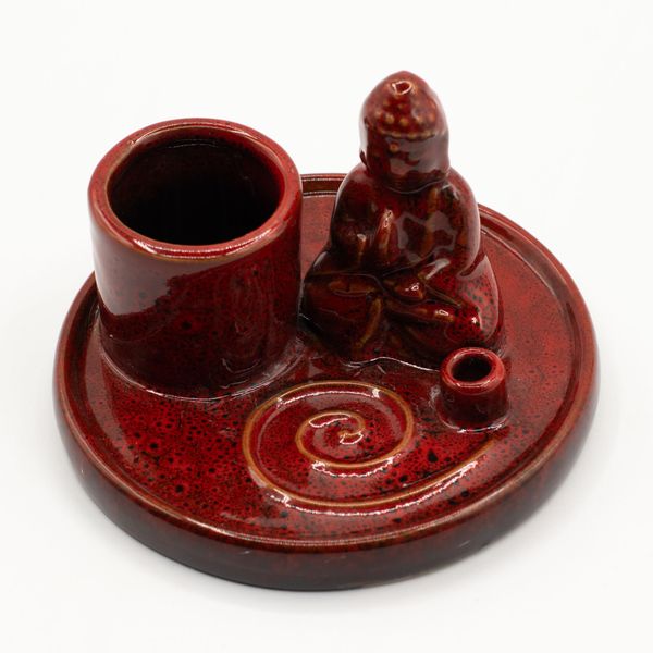 Víceúčelový Talíř pro Kadidla - Buddha - Keramická Červená