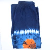Pohodlné domácí kalhoty ve japonském stylu - Velká - modrá, tyrkysová / oranžová