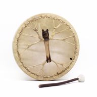 Duch Medvěda - Shamanský Buben & Palička - Laditelý - 40cm