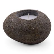Přírodní Svícen z Říčného Kamene - Jedna Svíčka (cca 10x10x7cm)