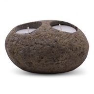 Přírodní Svícen z Říčného Kamene - Dvě Svíčky (cca 16x11x8cm)