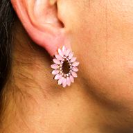 Růženín - Vintage Sklo - Smyčka - Náušnice