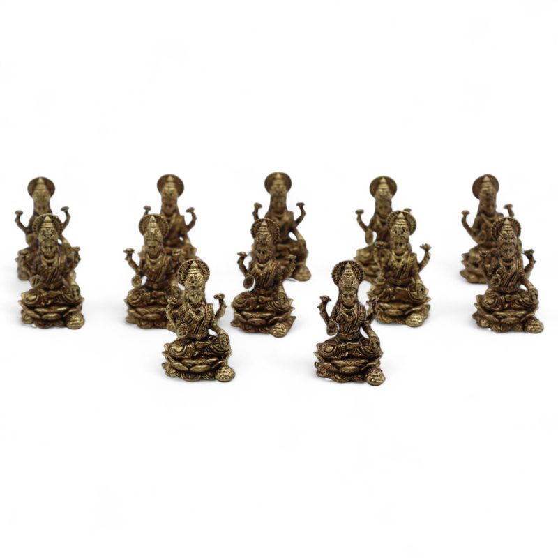 Mosazní Miniaturní Sošky Bohů - Laxmi (11gms)  - 30mm