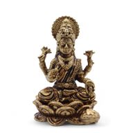 Mosazní Miniaturní Sošky Bohů - Laxmi (22gms)  - 37mm