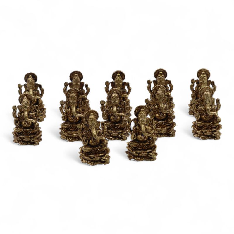 Mosazní Miniaturní Sošky Bohů - Ganéša (12gms)  - 30mm