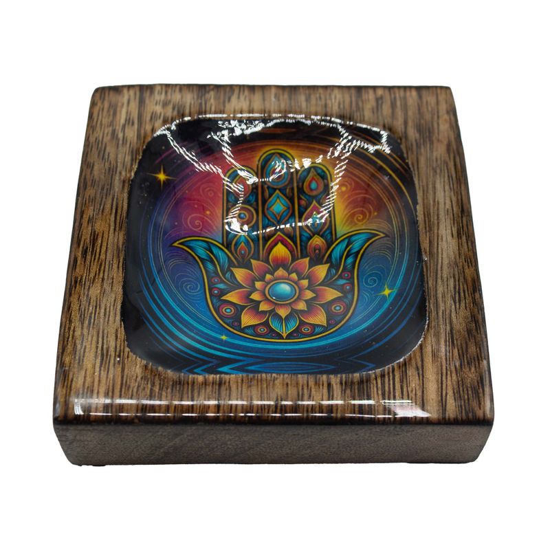 Střední Set Smaltovaných Táců - Hamsa