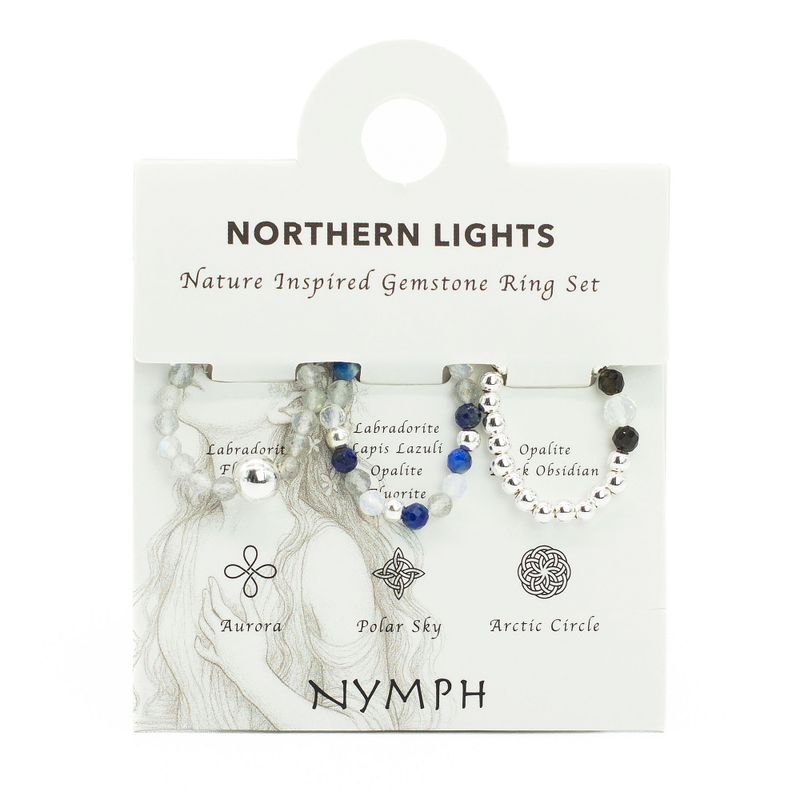 Nymph Spirit Set Prstenů s Drahými Kameny - Polární Záře