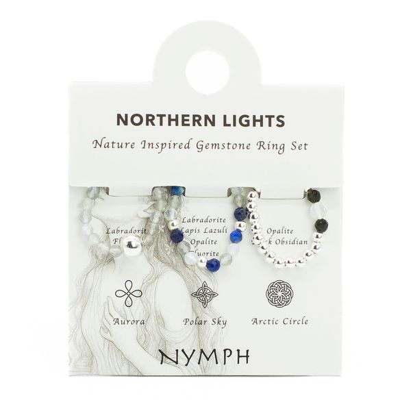 Nymph Spirit Set Prstenů s Drahými Kameny - Polární Záře