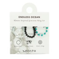 Nymph Spirit Set Prstenů s Drahými Kameny - Nekonečný Oceán