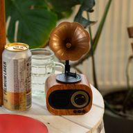 Mini Reproduktor - Retro Gramofon - Bluetooth & FM Rádio