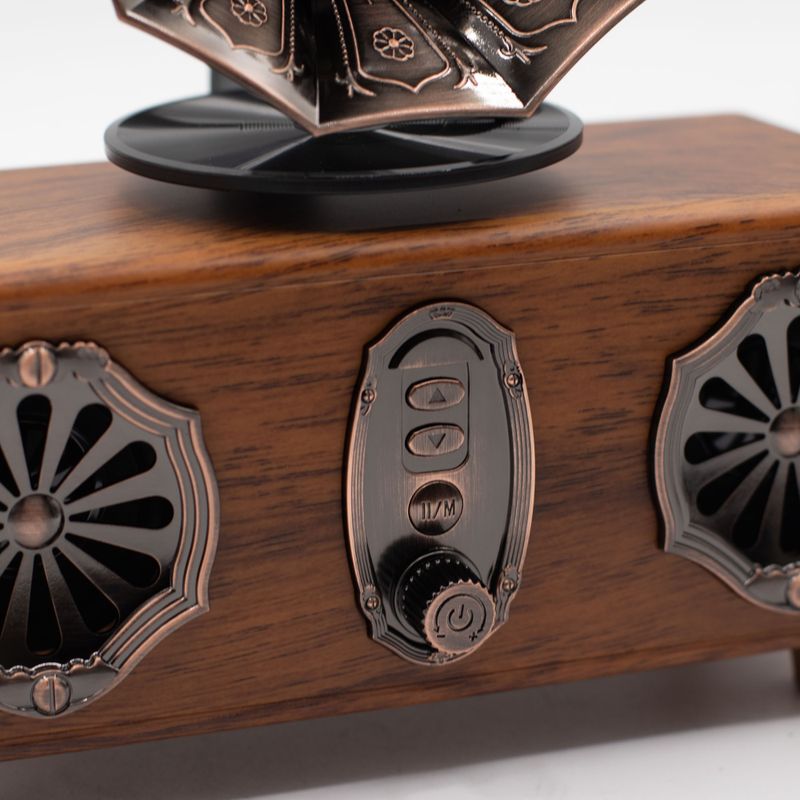 Mini Dvojitý Reproduktor - Retro Gramofón - Bluetooth & FM Rádio