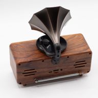 Mini Dvojitý Reproduktor - Retro Gramofón - Bluetooth & FM Rádio