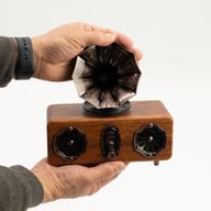 Mini Dvojitý Reproduktor - Retro Gramofón - Bluetooth & FM Rádio