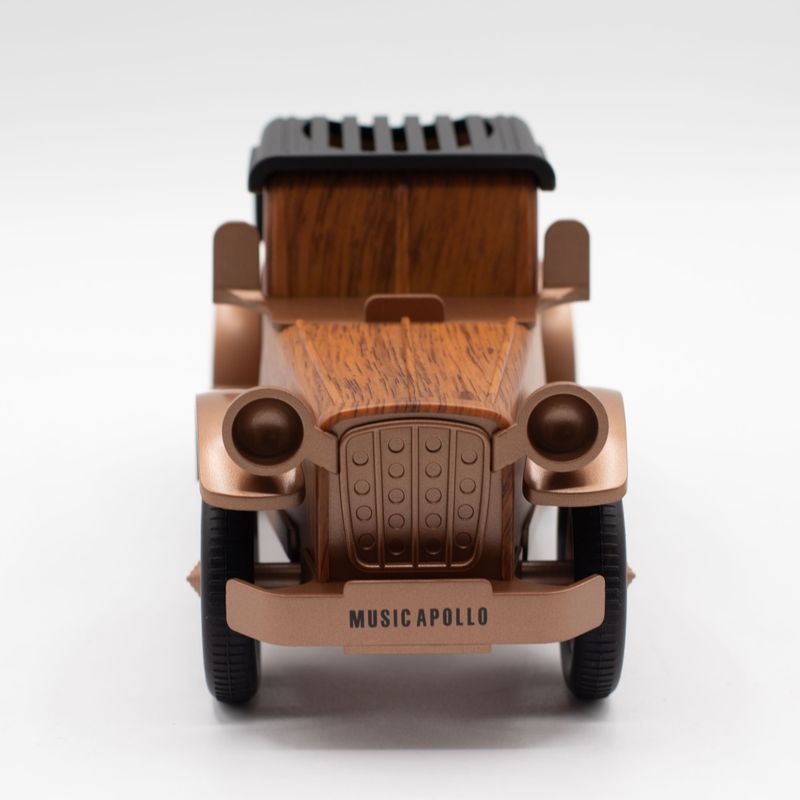 Mini Reproduktor - Klasické Vintage Auto s Držákem na Telefon - Bluetooth & FM Rádio