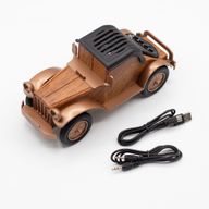 Mini Reproduktor - Klasické Vintage Auto s Držákem na Telefon - Bluetooth & FM Rádio