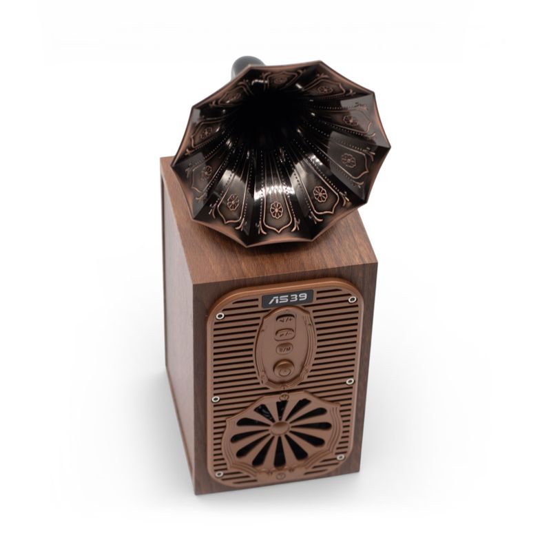 Mini Reproduktor - Vysoký Retro Gramofón (Extra Hlasitý) - Bluetooth & FM Rádio