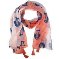 Nomad Sari  - Letní šátek -  180x50cm - Aqua Fish - Coral