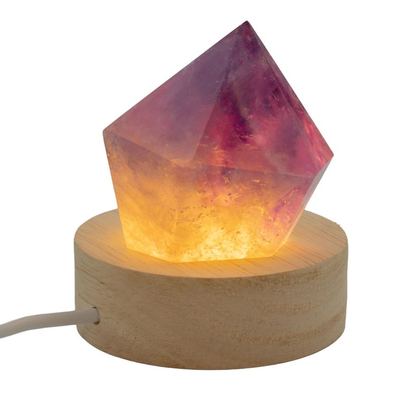 6cm kulatý dřevěný USB LED stojan - studené/teplé/denní světlo