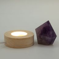 6cm kulatý dřevěný USB LED stojan - studené/teplé/denní světlo
