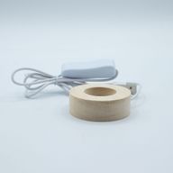 6cm kulatý dřevěný USB LED stojan - studené/teplé/denní světlo