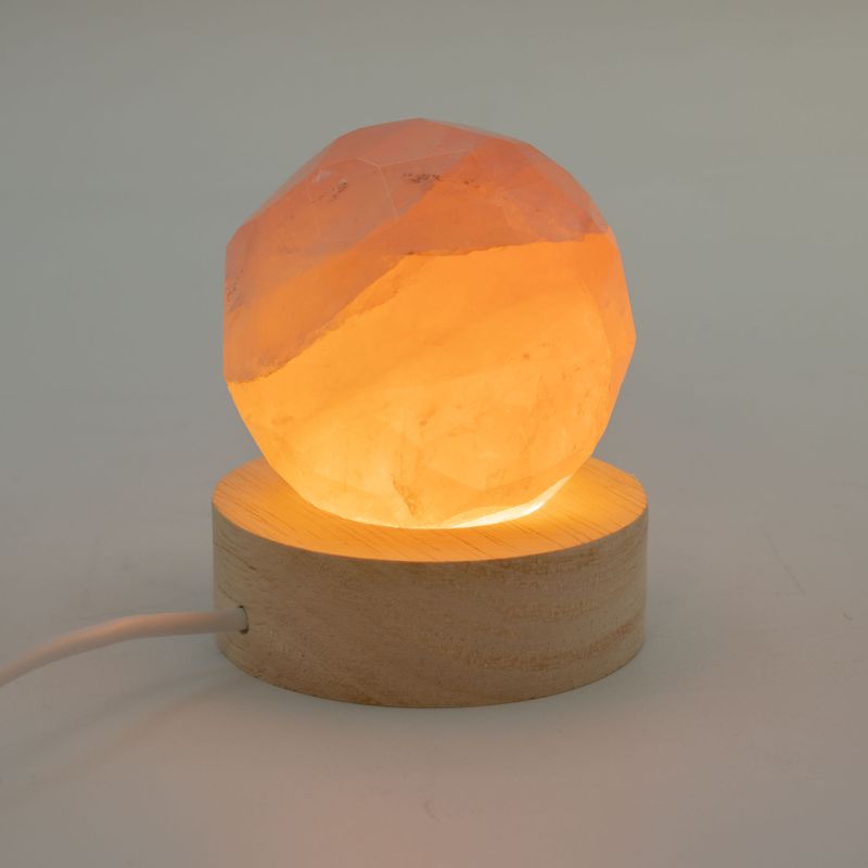 6cm kulatý dřevěný USB LED stojan - studené/teplé/denní světlo