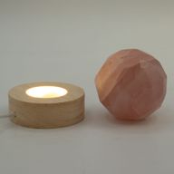 6cm kulatý dřevěný USB LED stojan - studené/teplé/denní světlo