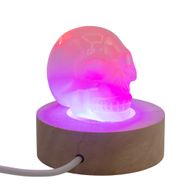 6cm Kulatý Dřevěný USB LED Stojan - Více Barev
