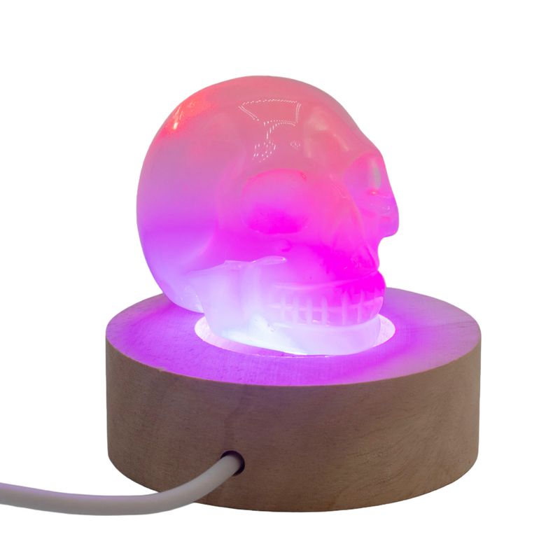 6cm Kulatý Dřevěný USB LED Stojan - Více Barev