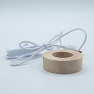 6cm Kulatý Dřevěný USB LED Stojan - Více Barev