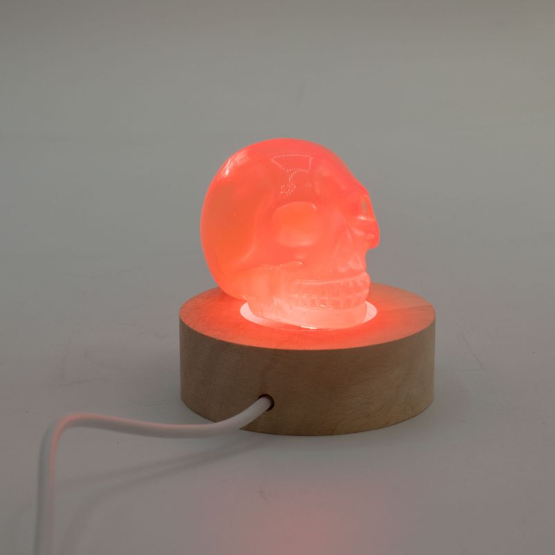 6cm Kulatý Dřevěný USB LED Stojan - Více Barev