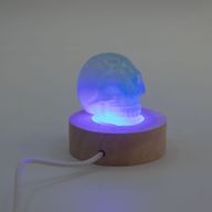 6cm Kulatý Dřevěný USB LED Stojan - Více Barev