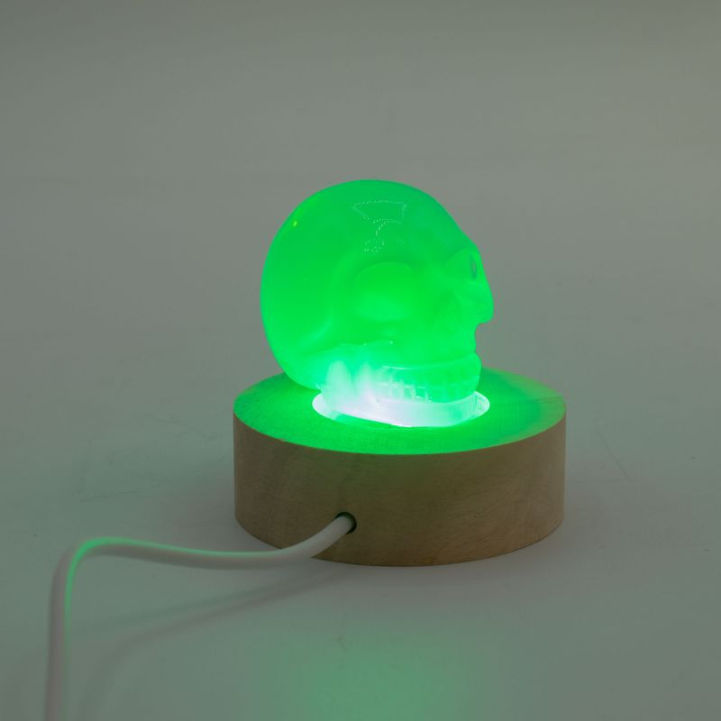 6cm Kulatý Dřevěný USB LED Stojan - Více Barev