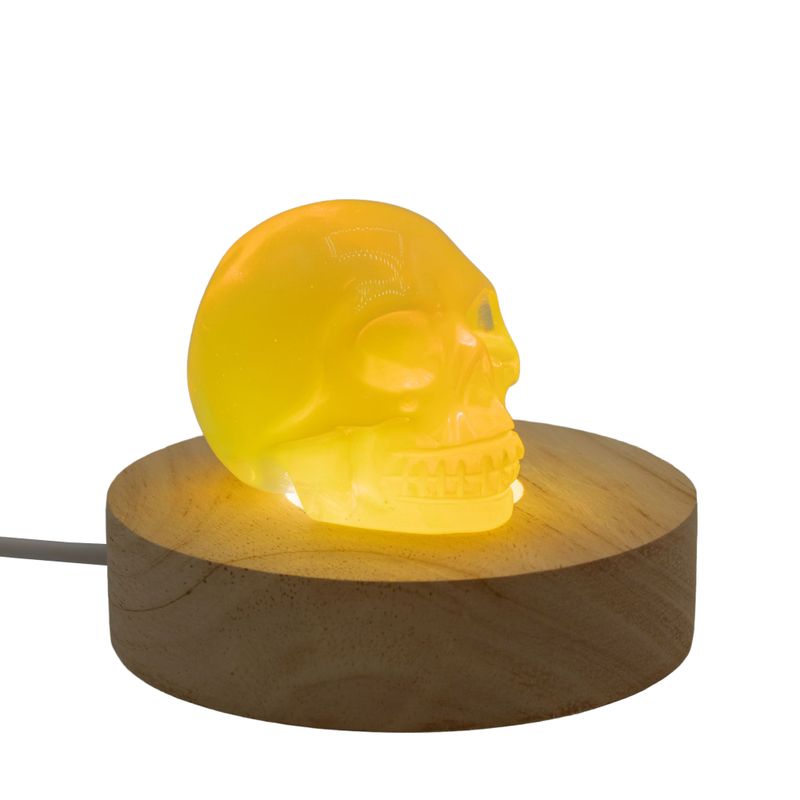 8cm Kulatý Dřevěný USB LED Stojan - Studená / Teplá / Denní Světlo