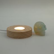 8cm Kulatý Dřevěný USB LED Stojan - Studená / Teplá / Denní Světlo