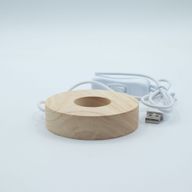8cm Kulatý Dřevěný USB LED Stojan - Studená / Teplá / Denní Světlo