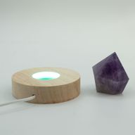 8cm Kulatý Dřevěný USB LED Stojan - Více Barev