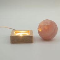 6cm Čtvercový Dřevěný USB LED Stojan - Studená / Teplá / Denní Světlo
