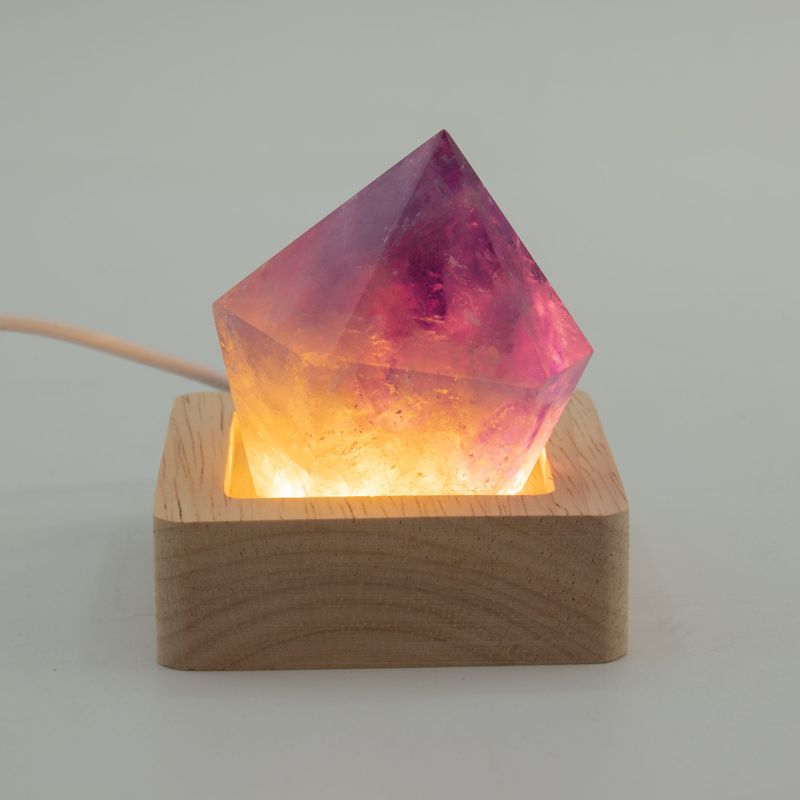 6cm Čtvercový Dřevěný USB LED Stojan - Studená / Teplá / Denní Světlo