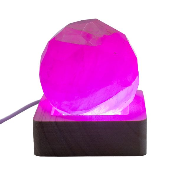 6cm Čtvercový Dřevěný USB LED Stojan - Více Barev