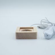 6cm Čtvercový Dřevěný USB LED Stojan - Více Barev