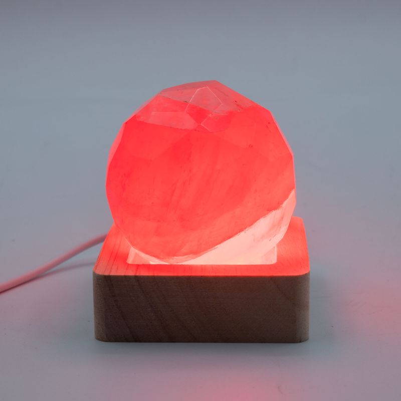 6cm Čtvercový Dřevěný USB LED Stojan - Více Barev